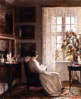 Famous Reading Paintings - Reading in the Morning Light